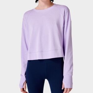 Sweaty Betty Prism Purple After Class Crop Sweatshirt Size XXL